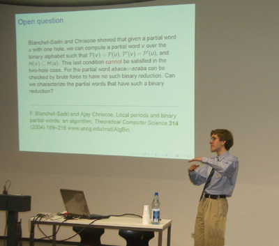 Kevin Wilson presenting at STACS 2007.