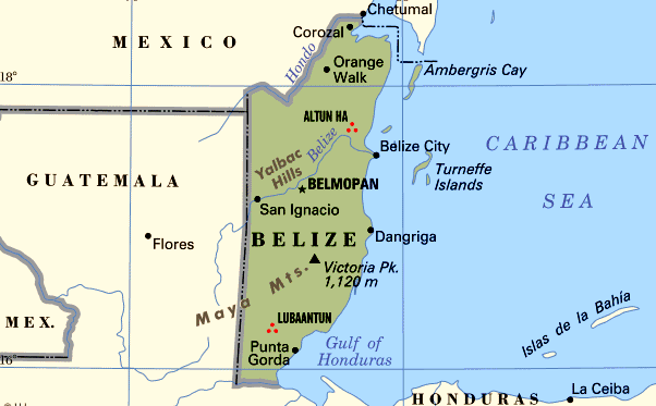 Belize Political Map