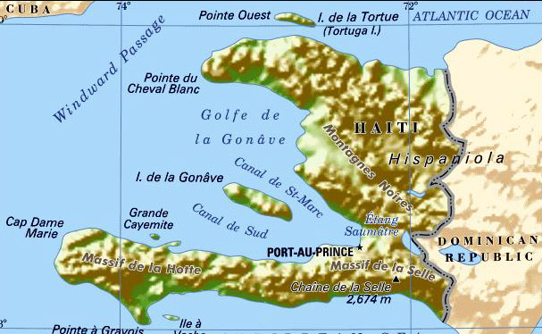 Haiti Topographical Map
